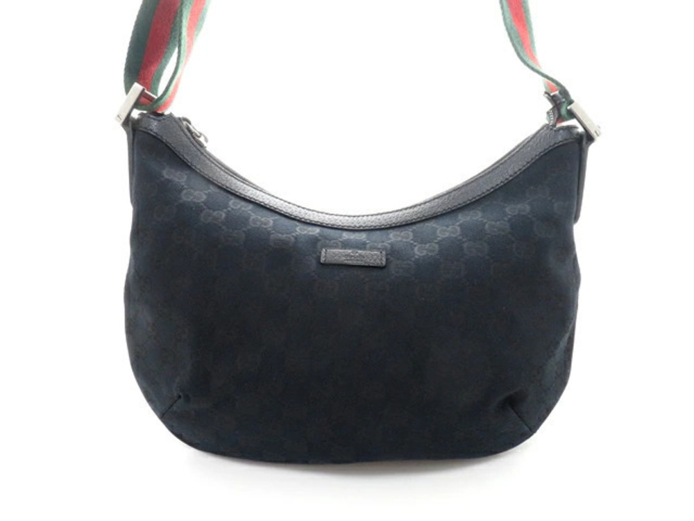 Gucci bag Sherry GG shoulder black canvas leather